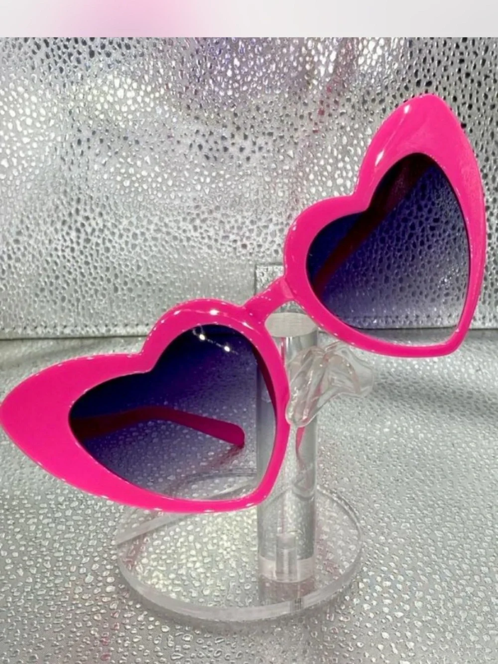 *** Hot Posh Pink  ^^^ Heart-Shaped Sunglasses ***